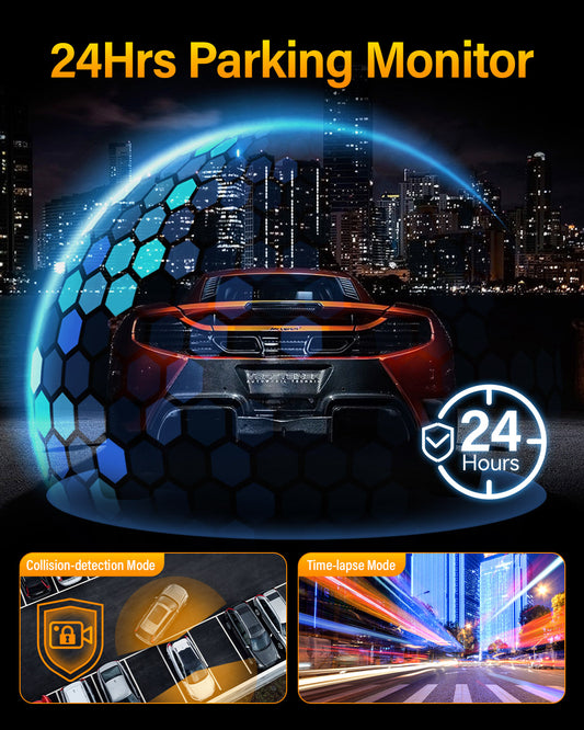 Dash Cam Front Rear 4K Built-in GPS 5GHz WiFi, 3.39’’ IPS Screen, Voice Control, Dual Dash Camera for Cars Free 64GB SD Card, Super Night Vision, 24H Parking Monitor, Supercapacitor, Type C, WDR