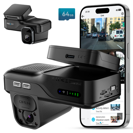 Dash Cam Front Inside, 4G LTE Car Security Cam, Remote Live-View, Instant Alert via App, Cloud, IR Night Vision, Two-Way Talk, Dual FHD Dash Camera, 24/7 Parking Monitor, GPS, OBD Cable Included (L7)